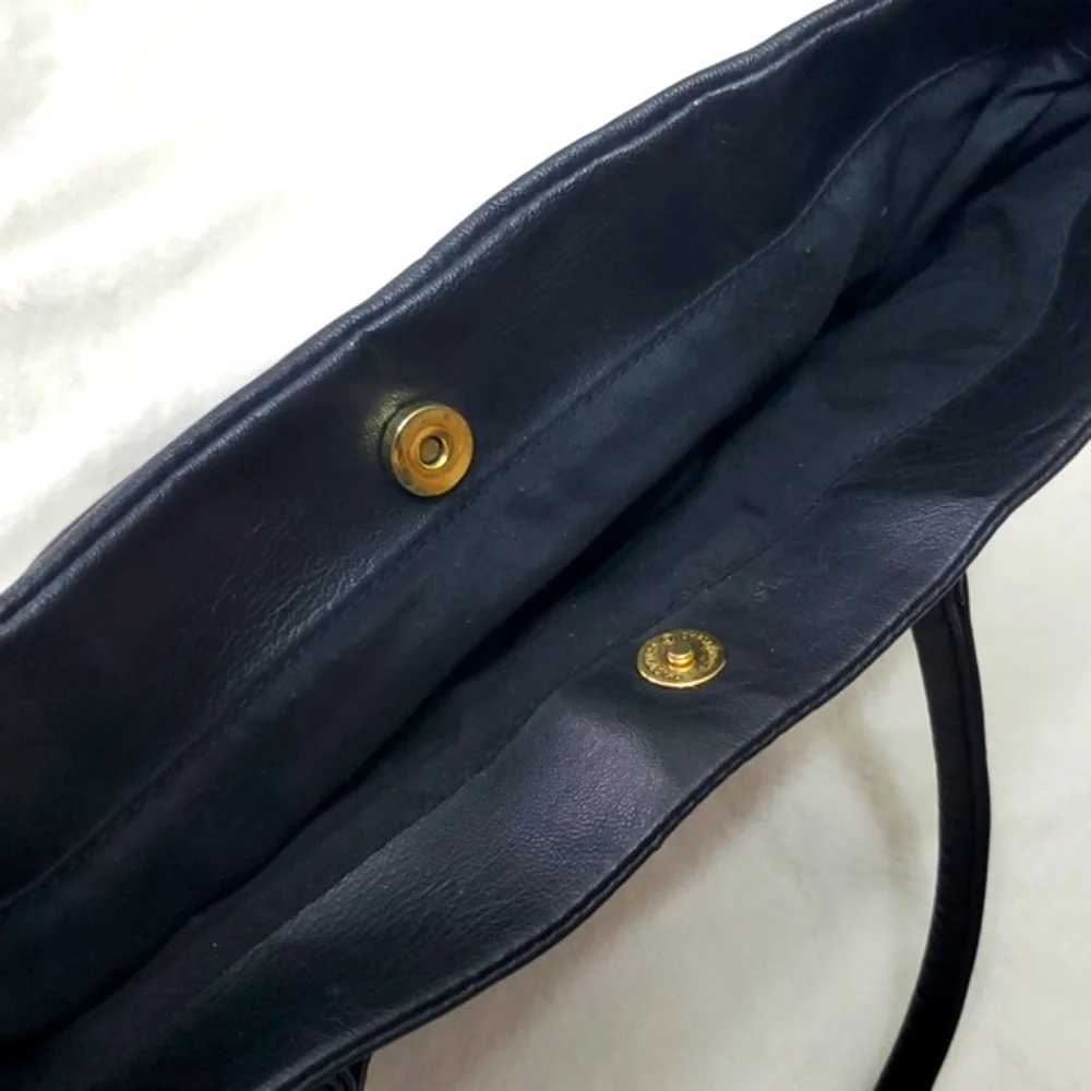 Christian Siriano RockerTote Shoulder Bag - Faux Leather & Gold Studs Accents - Picture 14 of 15